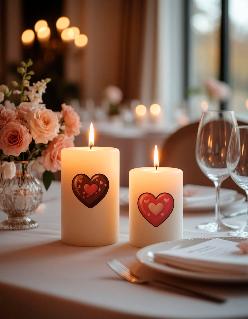 Трансфер переводной - декаль для свечей и гипса день святого валентина 015 А5