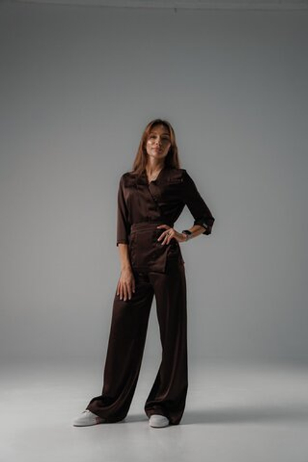 Брюки палаццо сатин