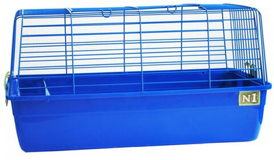 1 Клетка для кролика, кормушка для сена, 60*36*32 голубой