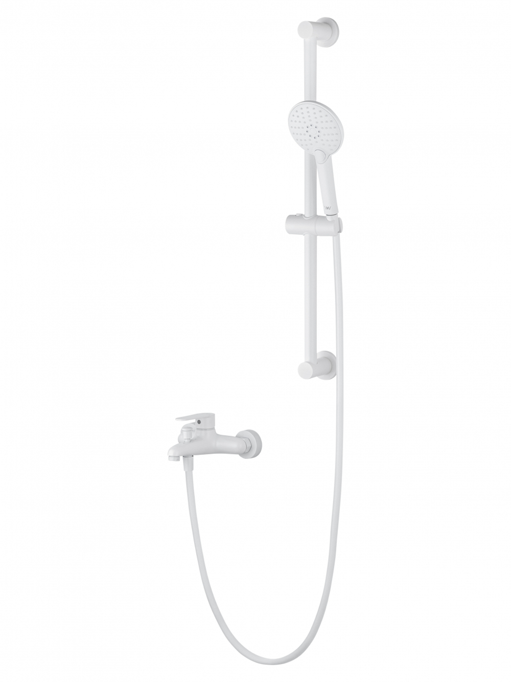 Смеситель для ванны с душевым гарнитуром WONZON & WOGHAND ALFA, Белый матовый (WW-AE3205-MW)