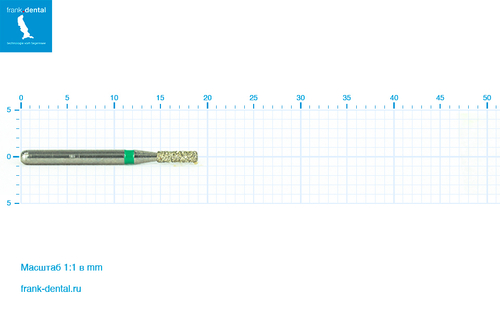 Бор алмазный зеленый  Frank Dental типа FG - D.835.012.G.FG