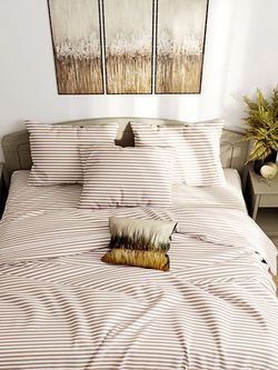 Простынь на резинке Сказка "Анна (полоска)" 160х200 см, поплин