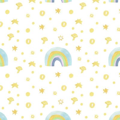 Бесшовный паттерн с радугами