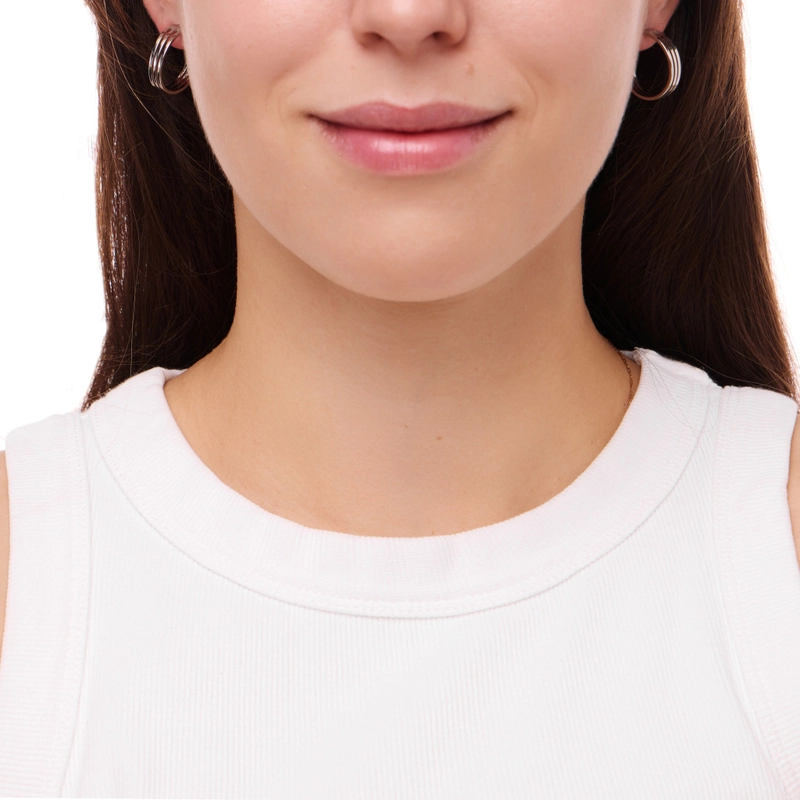 Серьги Тройные Серебряные