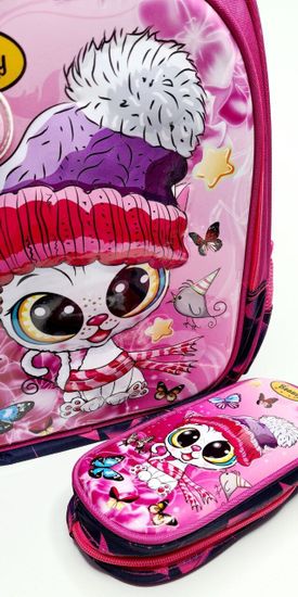 Школьный рюкзак, с пеналом для девочки "Кошка Мия"