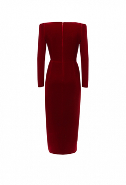 Бархатное платье c высоким разрезом 11-01-24 FW