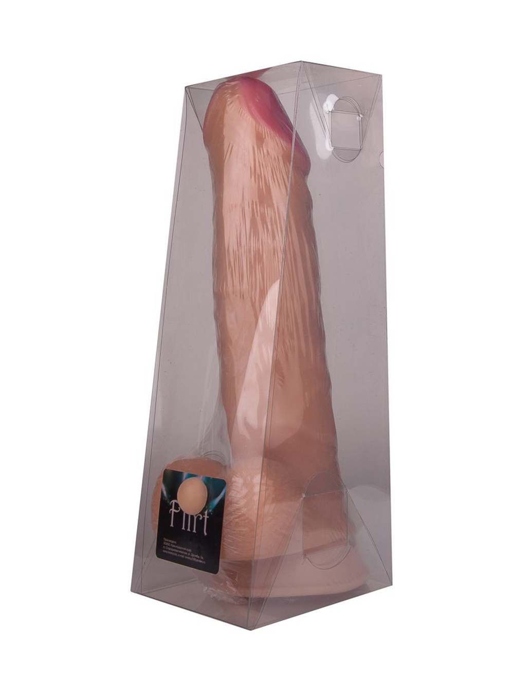 Гигантский фаллоимитатор с мошонкой и присоской - 29 см.