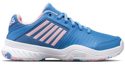 детские Кроссовки теннисные K-Swiss Court Express Omni - silver lake blue/white/orchid pin
