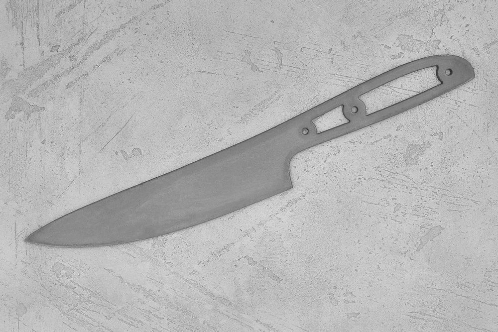 Заготовка для ножа, сталь M390 2,6мм. Модель "Геликон НШ180" с клинком 180мм, ТО 62-63HRC