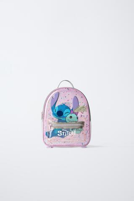 ZARA ВИНИЛОВЫЙ МИНИ-РЮКЗАК «ЛИЛО И СТИЧ» © DISNEY, ЭКРЮ