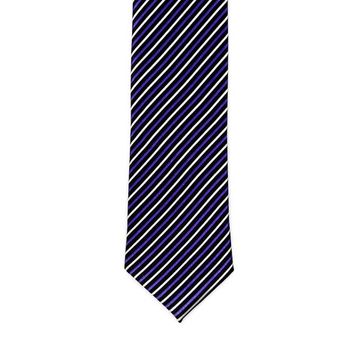 Галстук Полоса (фиолет/черная/белая) (узкий)
