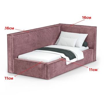 Кровать Bever ПРАВАЯ 140 с подъемным механизмом - Nebby 220