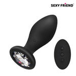 Вибровтулка Sexy Friend с кристаллом и пультом ДУ, 8,5 см