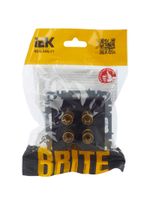 BRITE Аудиорозетка 4-местная РА10-БрЧ черный IEK