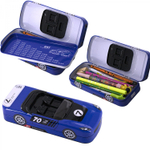 Пенал металлический машина 2 отделения Alingar, таблица умножения, 80 х 200 мм, "Sport car", синий (спортивная машинка)