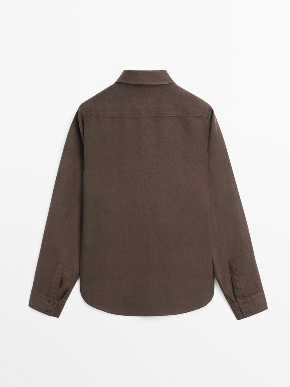 Massimo Dutti Свободная рубашка из 100% льна, коричневый