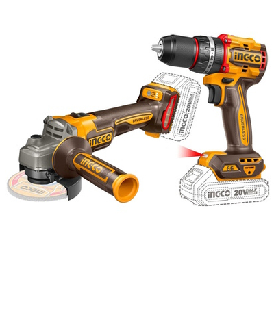 Набор 20В, BL шуруповерт 66Нм и УШМ 115/125 мм SUPER INGCO CKLI20273 INDUSTRIAL