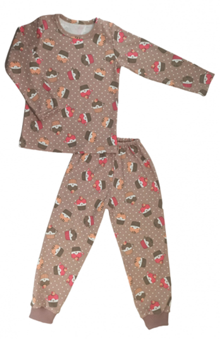 Пижама 903/56 коричневая, кексы (инт)