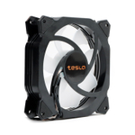 Вентилятор TESLA RGB120-RB, 120мм, 1200rpm, 3-pin+Molex, черный-белый/FRGB, 38CFM, 21дБ, антивибропрокладки (TSL-120-RB)