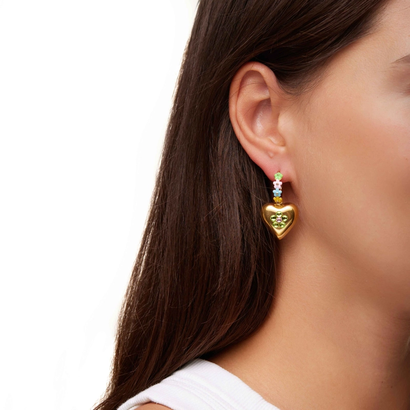 Серьги Цветочные Сердечки