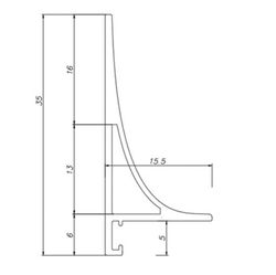Щелевой плинтус Pro Design Corner L 584 черный, 2700x15,5x30 мм