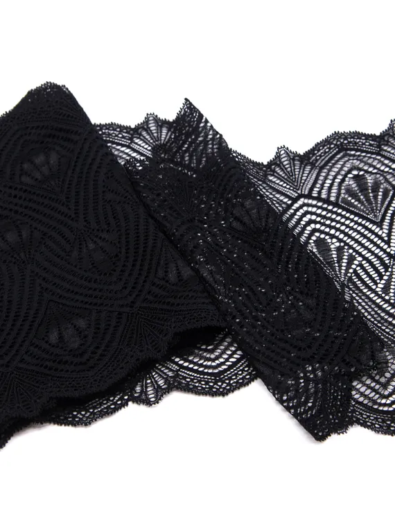 273 Кружево эластичное 18 см, Италия, арки, черный