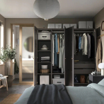 Платяной шкаф - IKEA PAX/BERGSBO/ПАКС/БЕРГСБУ ИКЕА, 200x60x201 см, темно-серый