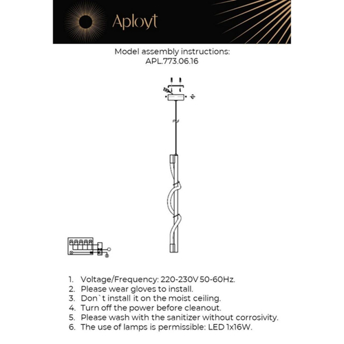Подвесной светодиодный светильник Aployt Sindrillon APL.773.06.16