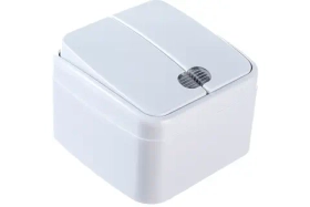 Двухклавишный выключатель STEKKER открытой установки 250В 10А с подсветкой Basic PSW10-32-20 39030