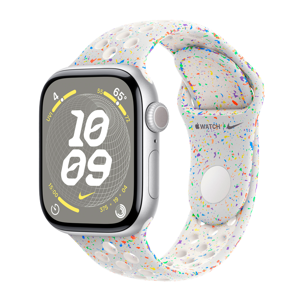 Умные часы Apple Watch Series 10 GPS, 42mm, Silver Aluminium Case with Nike Sport Band M/L, Pure Platinum (Серебристый)