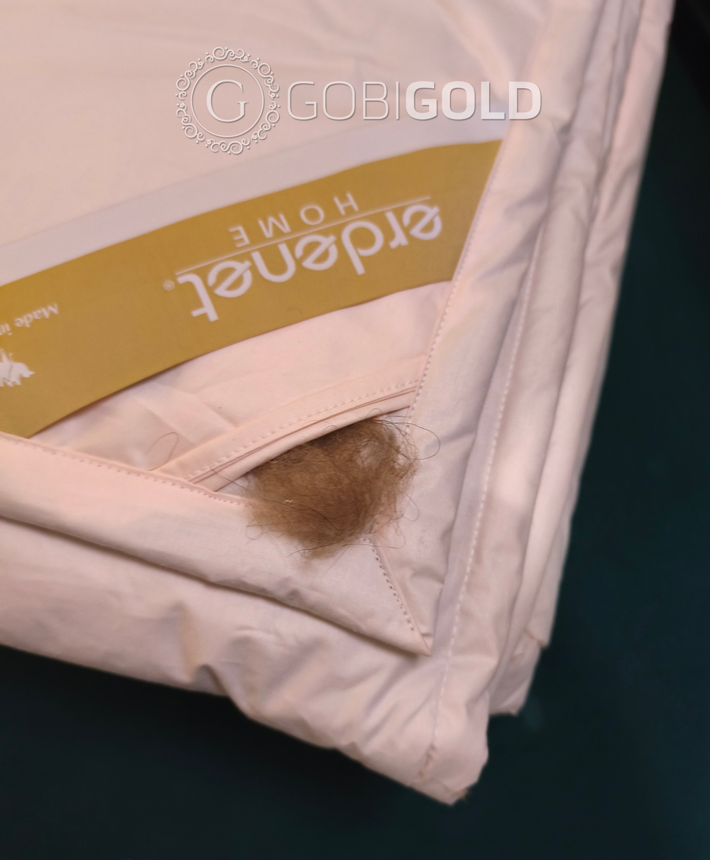 Одеяло стеганое из 100% верблюжьего пуха 150х200 см. (ERDENET) - пудровое