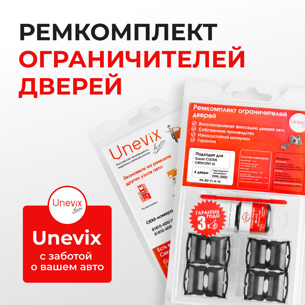 Ремкомплект ограничителей дверей Suzuki CULTUS CRESCENT (I) GA; GB; GC; GD (4 двери, тип 1) 1995-2002