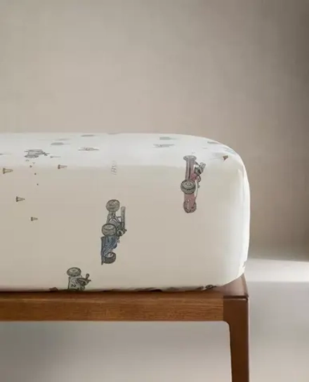 ZARA HOME ДЕТСКАЯ ПРОСТЫНЯ НА РЕЗИНКЕ С ПРИНТОМ "СОБАКА", РАЗНОЦВЕТНЫЙ