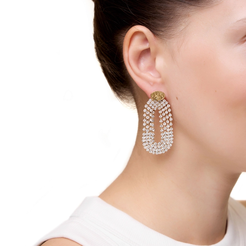 Серьги Стразы Тревизо – Золото