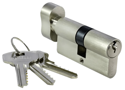 Ключевой цилиндр MORELLI с поворотной ручкой (70 мм) 70CK SN Цвет - Белый никель