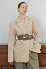 ТОНКИЙ РЕМЕНЬ С ЗАМОЧКОМ TAUPE|NUDE