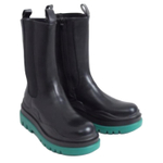 Bottega Veneta Tire Chelsea Top Grain Cow Leather Chelsea Boots Men"s Black Green