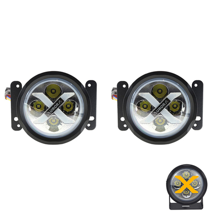 Фары Aurora X ближнего света ALO-E-R4T3-EA врезные янтарный фон