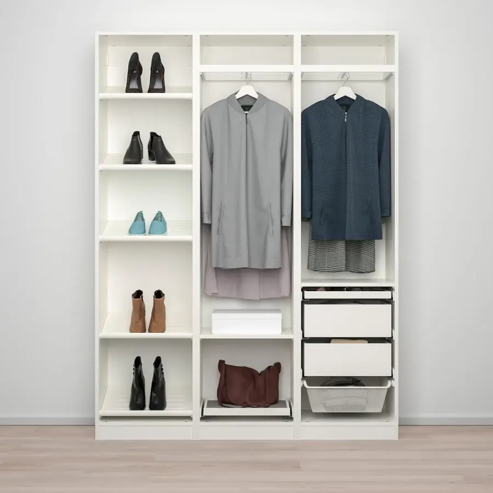 Гардероб - IKEA PAX/BERGSBO/ÅHEIM, 150x38x201 см, белый ПАКС/БЕРГСБУ ИКЕА