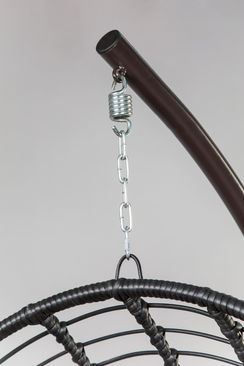 Кресло подвесное Garden Story Лондон (стойка+основание.черн.,корзн.черн.,подуш.бордовая, 3 уп. (Т))