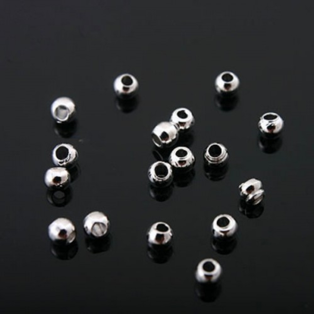 3770-р Бусина разделительная 2мм, родий (10шт)