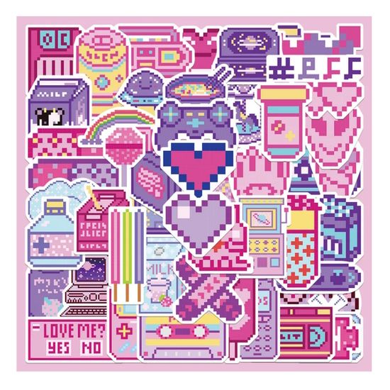 Наклейки для стикер бомбинга Пиксель (50 шт.)