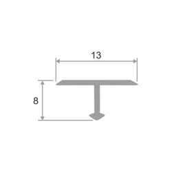 Латунный профиль-вставка Т-образная ЛПТ-13 2700 мм