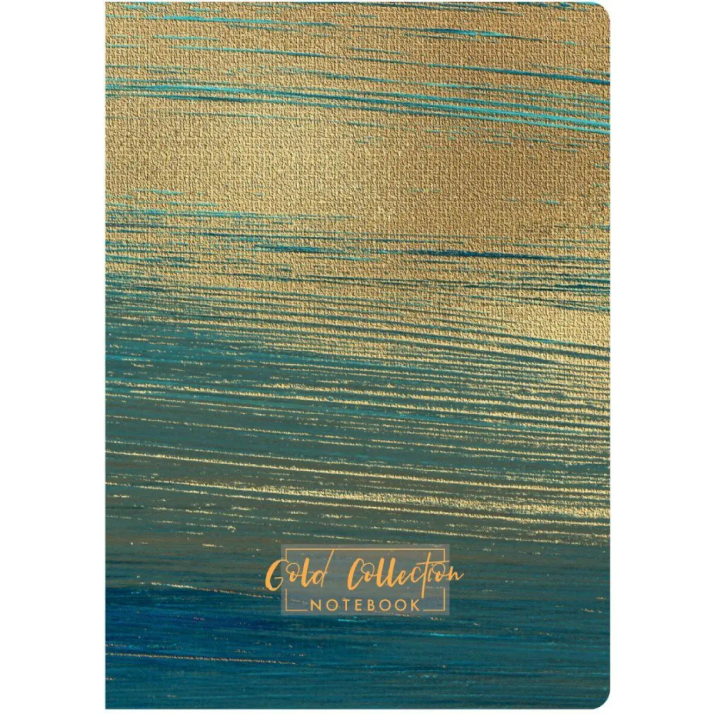 Блокнот Gold Collection А5 96л,клетка,обл.тв.картон,сшивка,резинка.гол