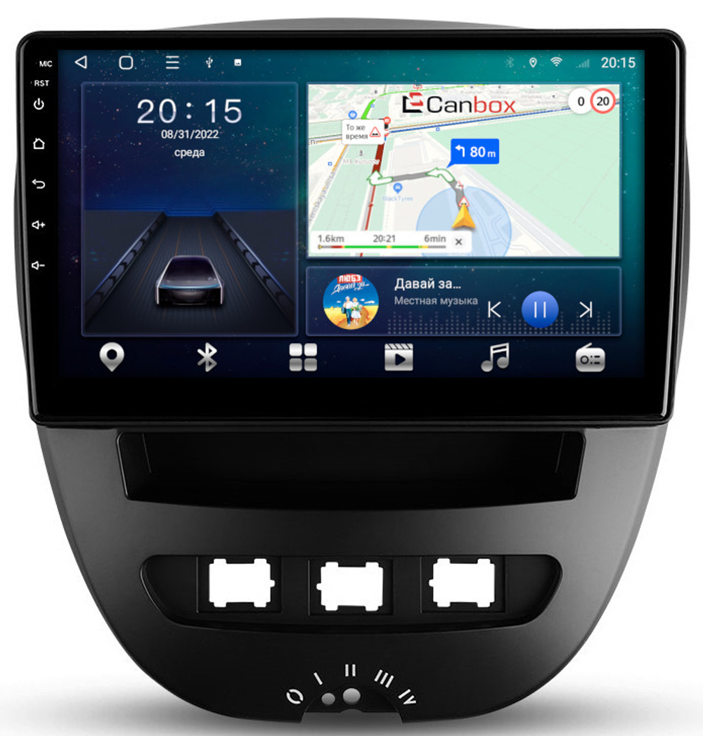 Магнитола для Citroen C1, Peugeot 107, Toyota Aygo - Canbox 10-1152 Android 10, 8-ядер, SIM-слот