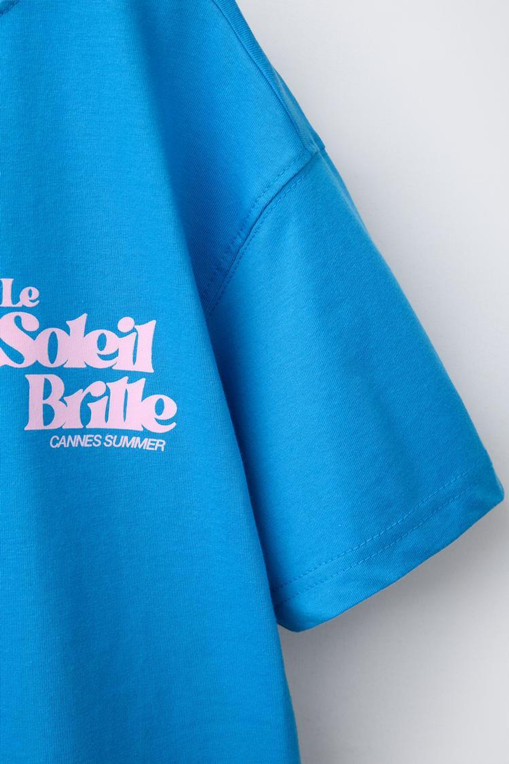 ZARA ФУТБОЛКА С НАДПИСЬЮ, ЯРКО-СИНИЙ