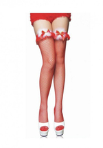 Чулки Снегурочки в сетку красные (Цвет: красный)