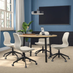 Стол для переговоров круглый - MITTZON IKEA /ИКЕА МИТТЗОН , 120х75 см, коричневый/черный