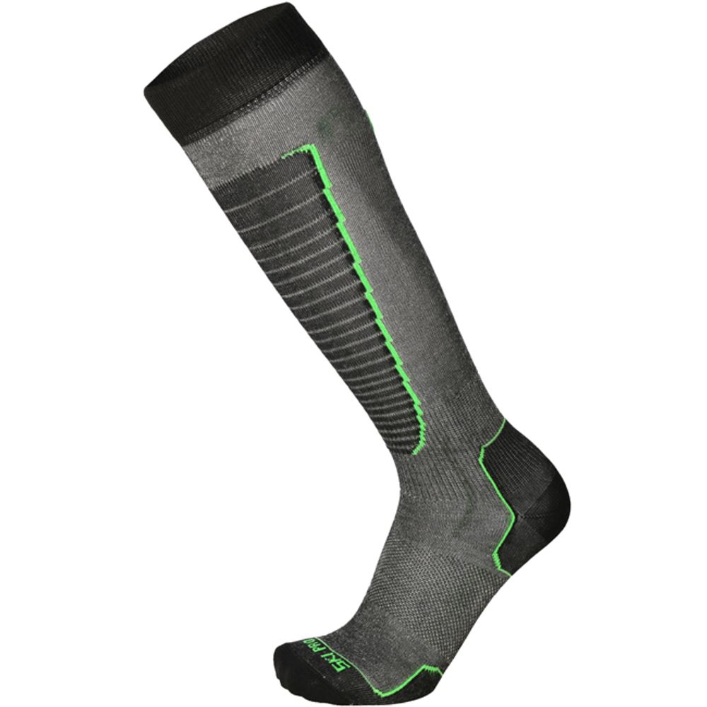 Термоноски MICO Basic ski sock 155nero verde fluo