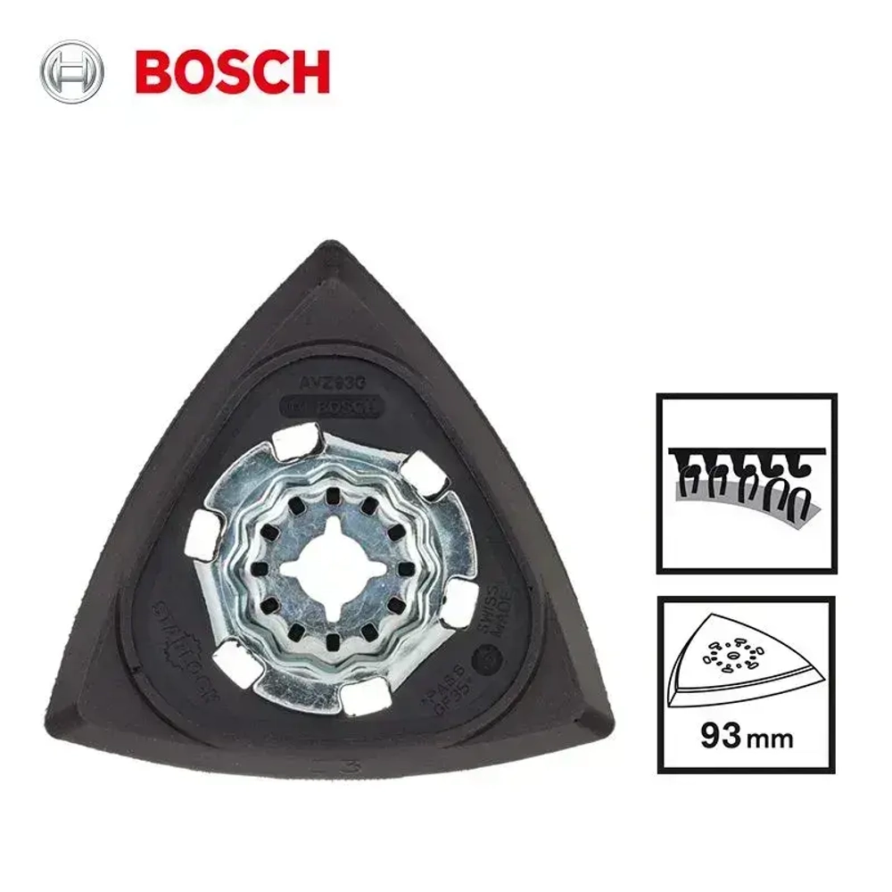 Шлифовальный круг Bosch Starlock AVZ 93 G в паре с наждачной бумагой F460 BFWP, для многофункциональных инструментов